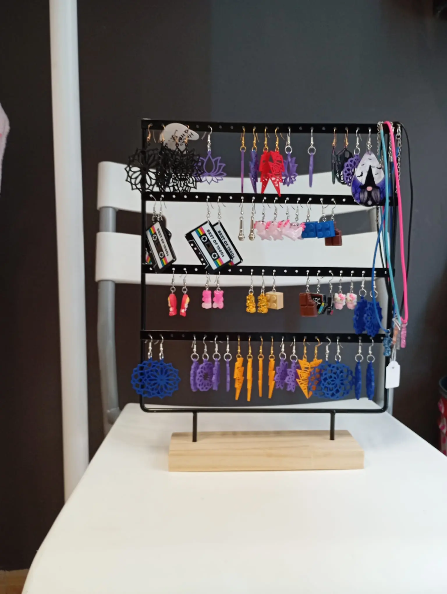 pendientes en 3d pequeños y grandes